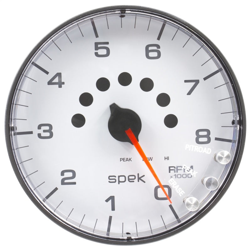 Load image into Gallery viewer, Autometer Spek-Pro Gauge Tachometer 5in 8K Rpm W/Shift Light & Peak Mem White/Black