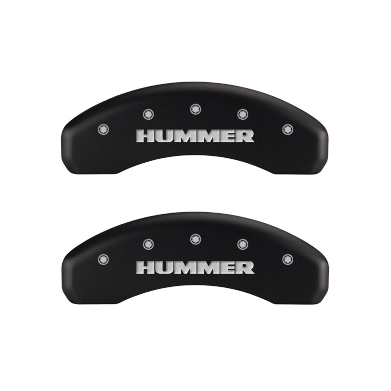 Load image into Gallery viewer, MGP 4 Caliper Covers Engraved Front & Rear Hummer Red finish silver ch