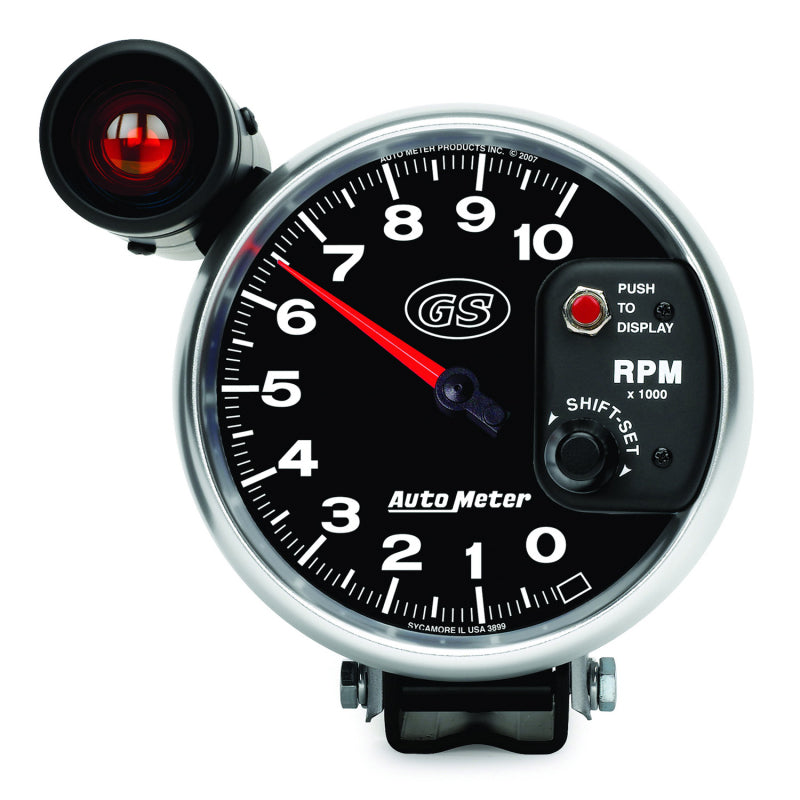 Load image into Gallery viewer, AutoMeter Gauge Tachometer 5in. 10K RPM Pedestal W/ Ext. Shift-Lite Gs