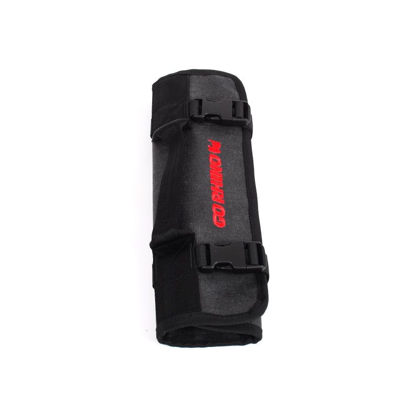 Load image into Gallery viewer, Go Rhino XVenture Gear Tool Wrench Roll - Small (3.5x3.5in. Closed) 12oz Waxed Canvas - Black