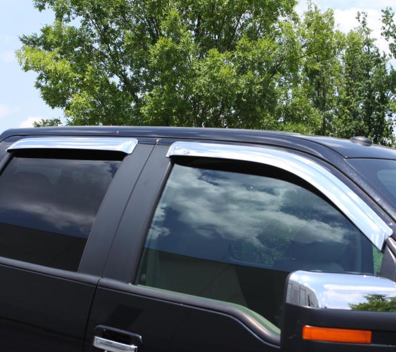 Load image into Gallery viewer, AVS 06-08 Lincoln Mark LT Ventvisor Outside Mount Front & Rear Window Deflectors 4pc - Chrome