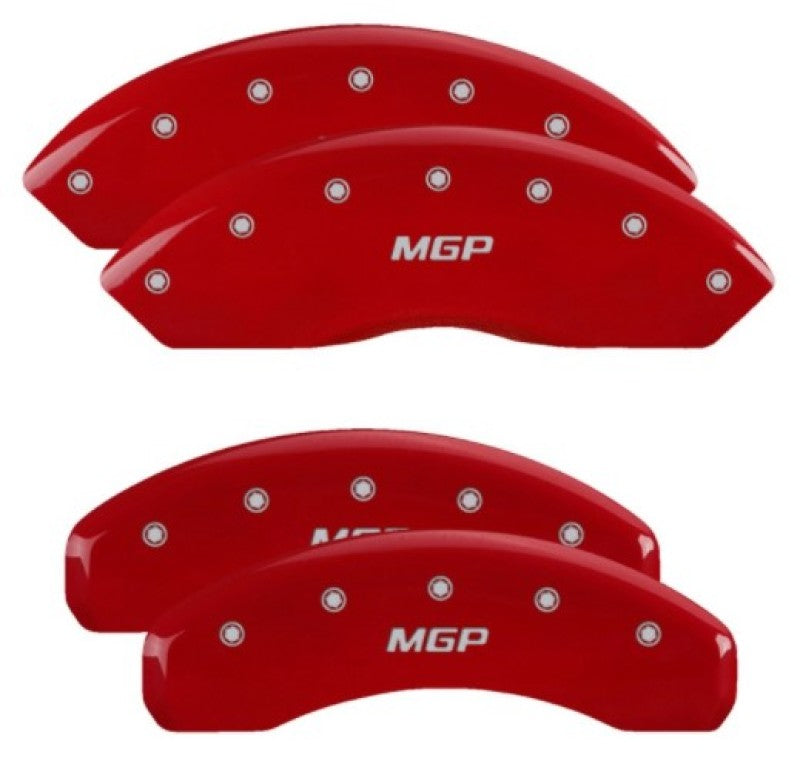 Load image into Gallery viewer, MGP 4 Caliper Covers Engraved Front & Rear MGP Red Finish Silver Characters for 2019 Ford Ranger
