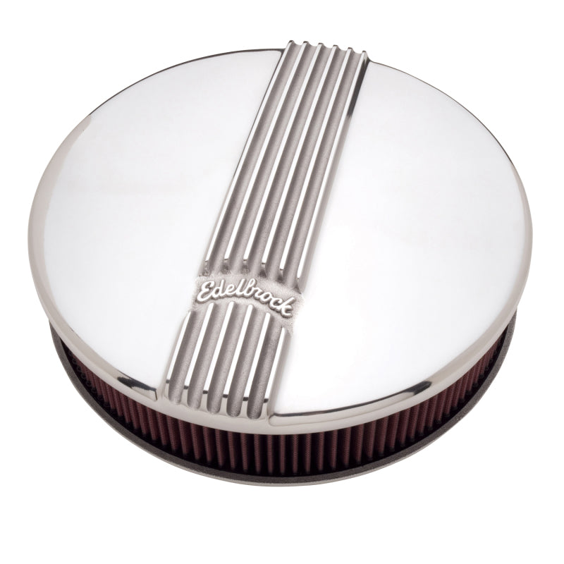 Load image into Gallery viewer, Edelbrock Air Cleaner Classic Series Round Aluminum Top Cloth Element 14In Dia X 3 9In Polished