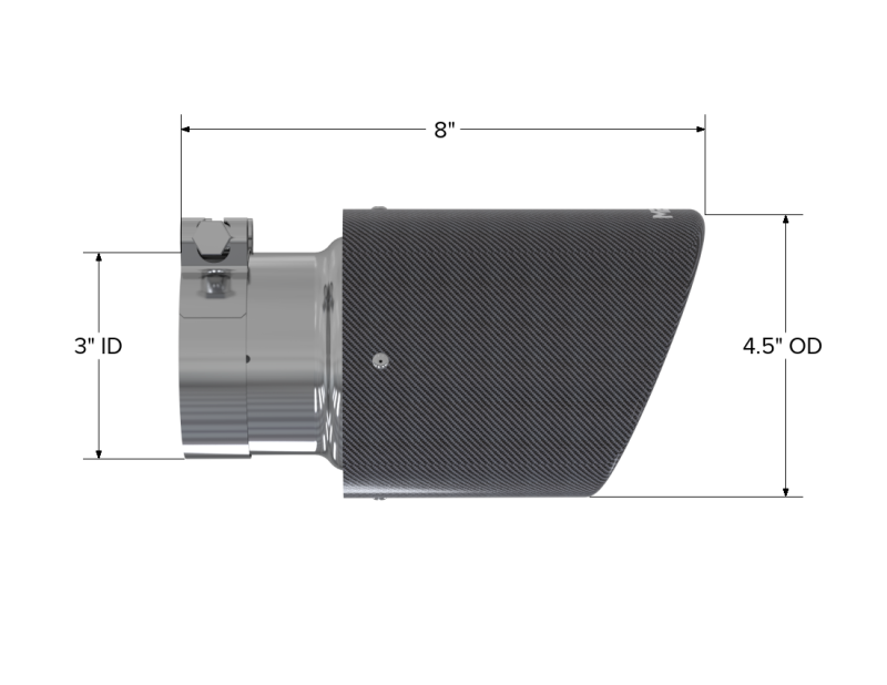 Load image into Gallery viewer, MBRP Universal Carbon Fiber Tip 4.5in OD / 3in Inlet / 7.7in L