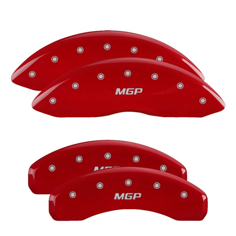 Load image into Gallery viewer, MGP 4 Caliper Covers Engraved Front & Rear MGP Red finish silver ch