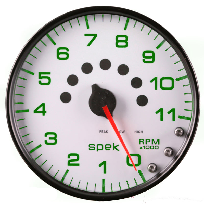 Load image into Gallery viewer, Autometer Spek-Pro Gauge Tachometer 5in 11K Rpm W/Shift Light & Peak Mem White/Black