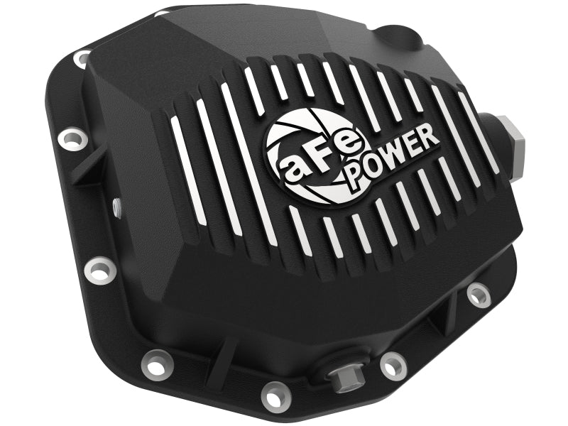 Load image into Gallery viewer, aFe Street Series Rear Differential Cover Black w/Machined Fins 20+ Jeep Gladiator JT (Dana M220)