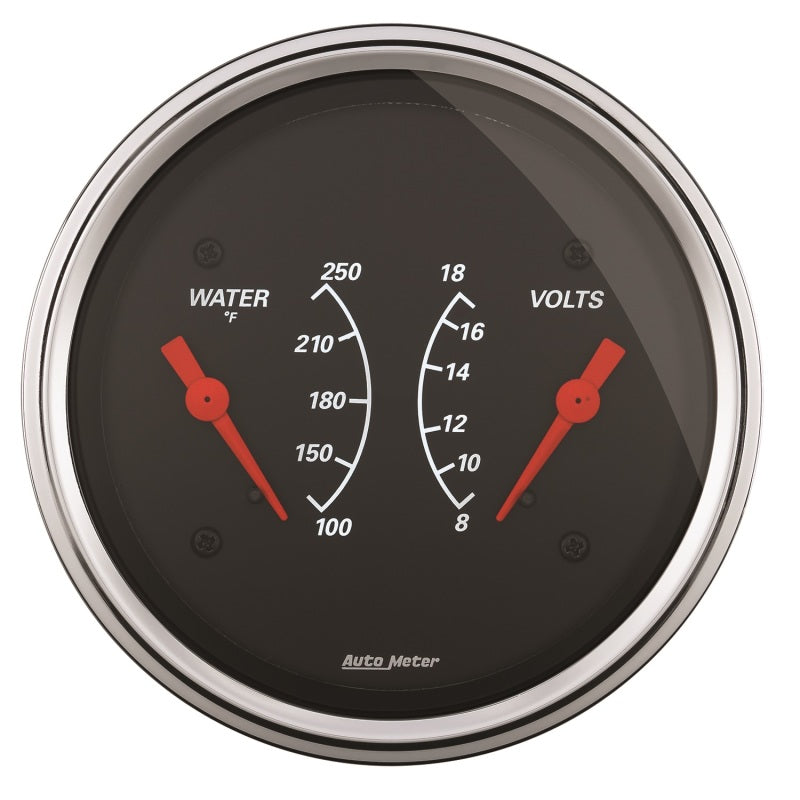 Load image into Gallery viewer, AutoMeter Gauge Dual Wtmp & Volt 3-3/8in. 250 Deg. F & 18V Elec Designer Black