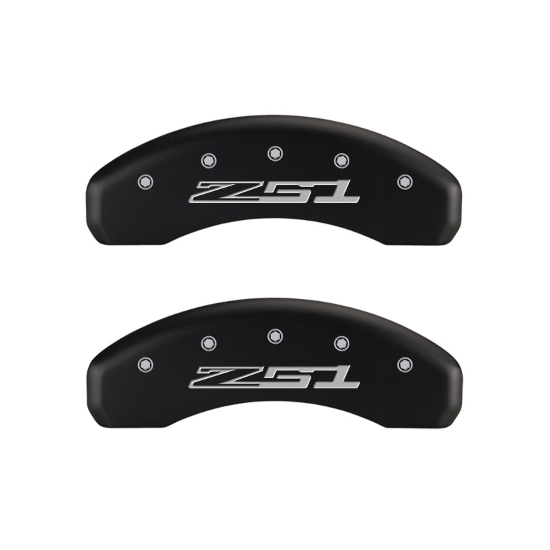 Load image into Gallery viewer, MGP 4 Caliper Covers Engraved Front Corvette C7 Engraved Rear Z51/2015 Red finish silver ch