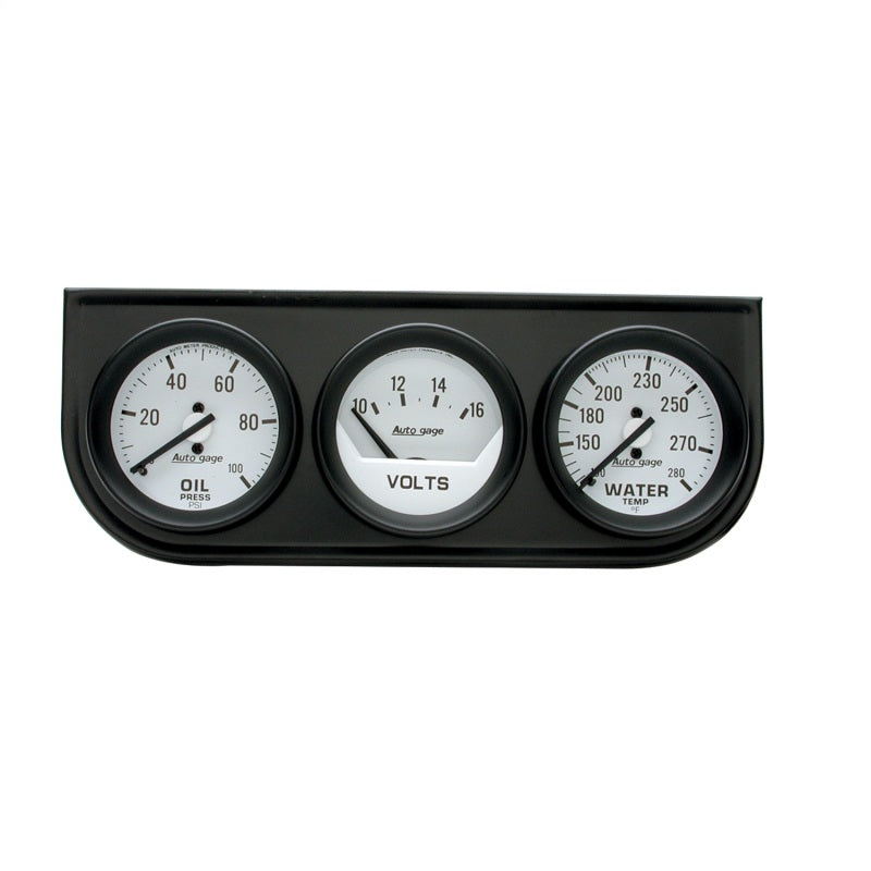 Load image into Gallery viewer, Autometer AutoGage 3-Gauge Console 52.4mm Mech 0-100 PSI Oil Press/ 10-16 V / 100-280 Deg Water Temp