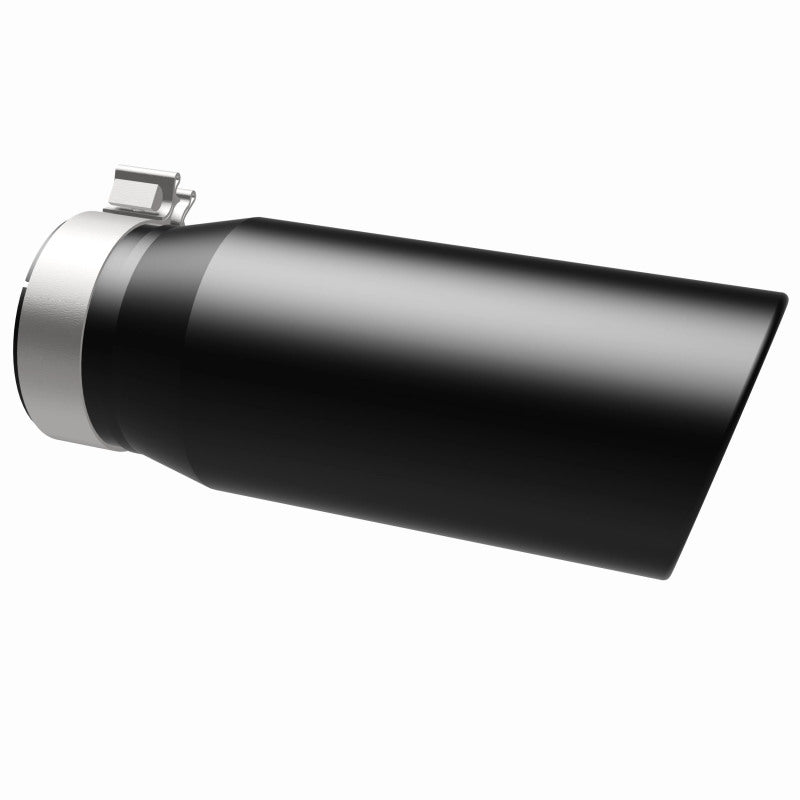 Load image into Gallery viewer, MagnaFlow Tip Stainless Black Coated Single Double Round Single Outlet 5in Dia 4in Inlet 13in L