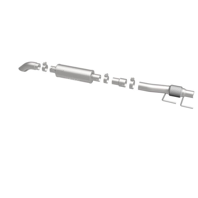 Load image into Gallery viewer, MagnaFlow Cat-Back, SS, 2.5/3in, Turn Down In Front Rear Tire 2015 Ford F150 2.7L V6T Ext Cab