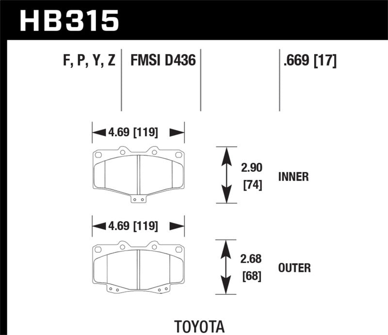 Load image into Gallery viewer, Hawk 95-98 Toyota Tacoma HPS 5.0 Front Brake Pads
