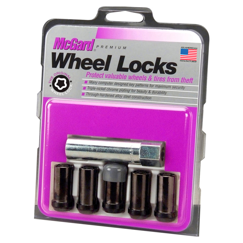 Load image into Gallery viewer, McGard Wheel Lock Nut Set - 5pk. (Tuner / Cone Seat) 1/2-20 / 13/16 Hex / 1.60in. Length - Black