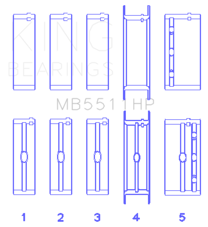 Load image into Gallery viewer, King Engine Bearings GM 326/350/389/400 w/ 3in Main (Size STD) Main Bearing Set