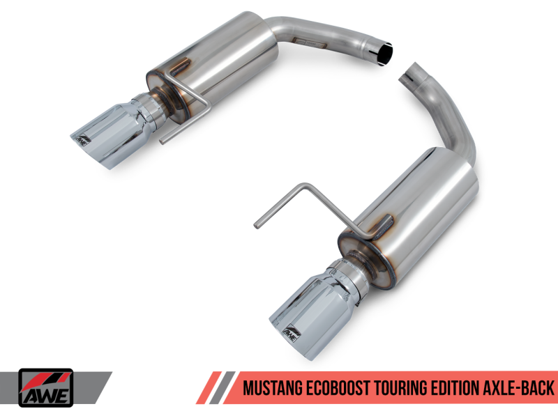 Load image into Gallery viewer, AWE Tuning S550 Mustang EcoBoost Axle-Back Exhaust - Touring Edition (Chrome Silver Tips)