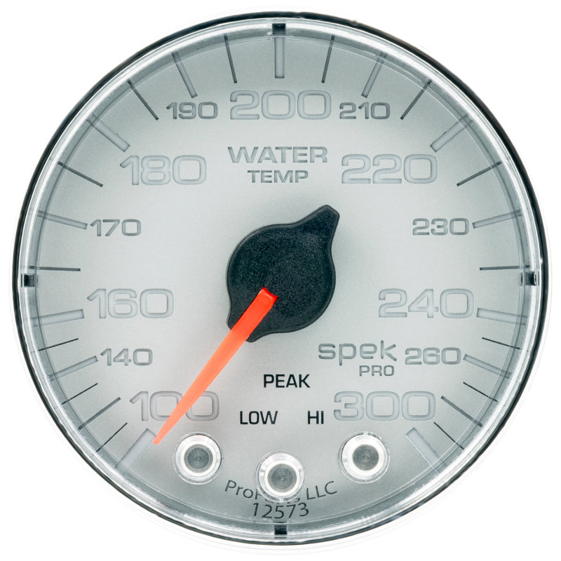 Load image into Gallery viewer, Autometer Spek-Pro Gauge Water Temp 2 1/16in 300f Stepper Motor W/Peak & Warn Slvr/Chrm