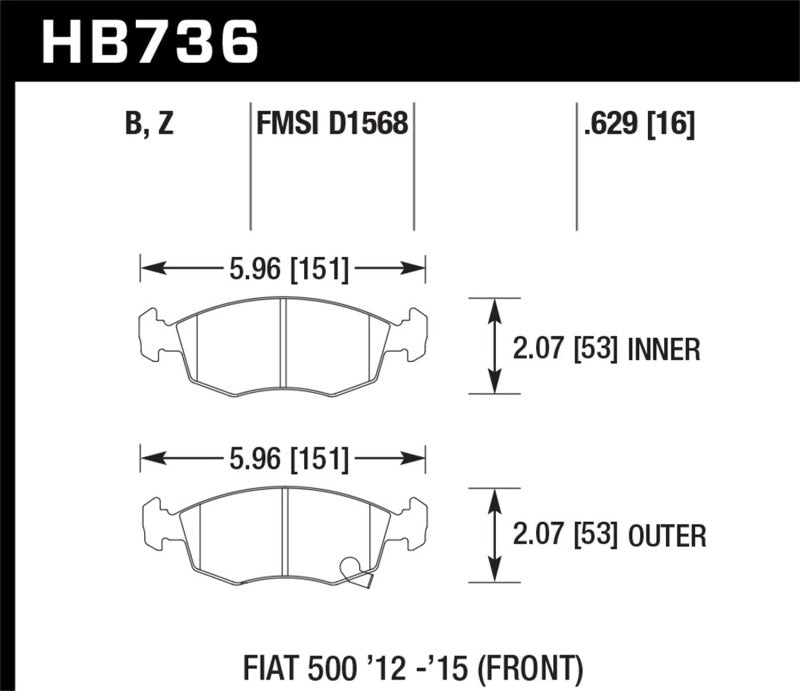 Load image into Gallery viewer, Hawk 14-16 Fiat 500 c Front ER-1 Brake Pads