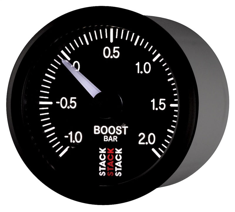 Load image into Gallery viewer, Autometer Stack 52mm -1 to +2 Bar (Incl T-Fitting) Pro Stepper Motor Boost Pressure Gauge - Black