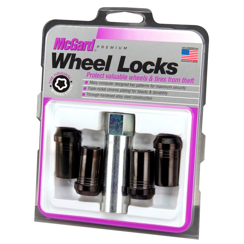 Load image into Gallery viewer, McGard Wheel Lock Nut Set - 4pk. (Tuner / Cone Seat) 1/2-20 / 13/16 Hex / 1.60in. Length - Black