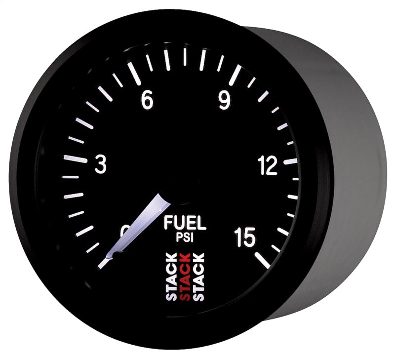 Load image into Gallery viewer, Autometer Stack 52mm 0-15 PSI 1/8in NPTF Male Pro Stepper Motor Fuel Pressure Gauge - Black