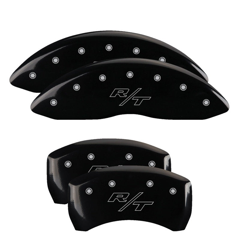Load image into Gallery viewer, MGP 4 Caliper Covers Engraved Front & Rear Vintage Style/RT Black finish silver ch