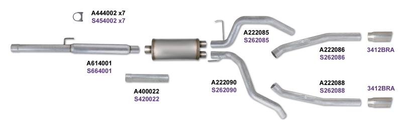 Load image into Gallery viewer, Diamond Eye KIT 3in Catback DUAL AL: DODGE 1500 2009-12 HEMI