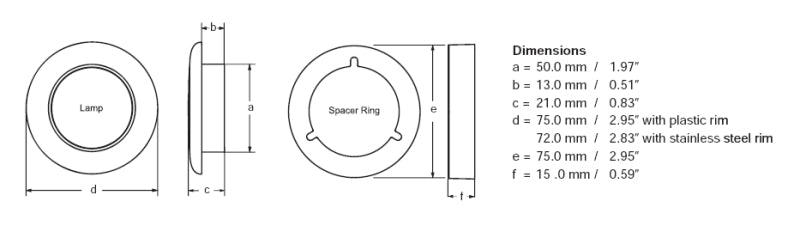 Load image into Gallery viewer, Hella 0500 Series Slim Line White 12V DC Round Soft LED Courtesy Light w/ White Plastic Rim