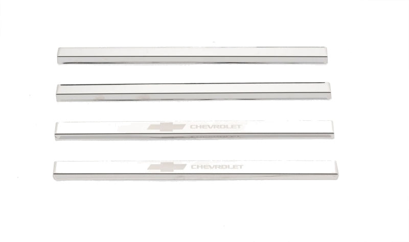 Load image into Gallery viewer, Putco 14-18 Chevy Silv LD - Regular Cab w/ CHEVROLET Etching (4pcs) SS Door Sills
