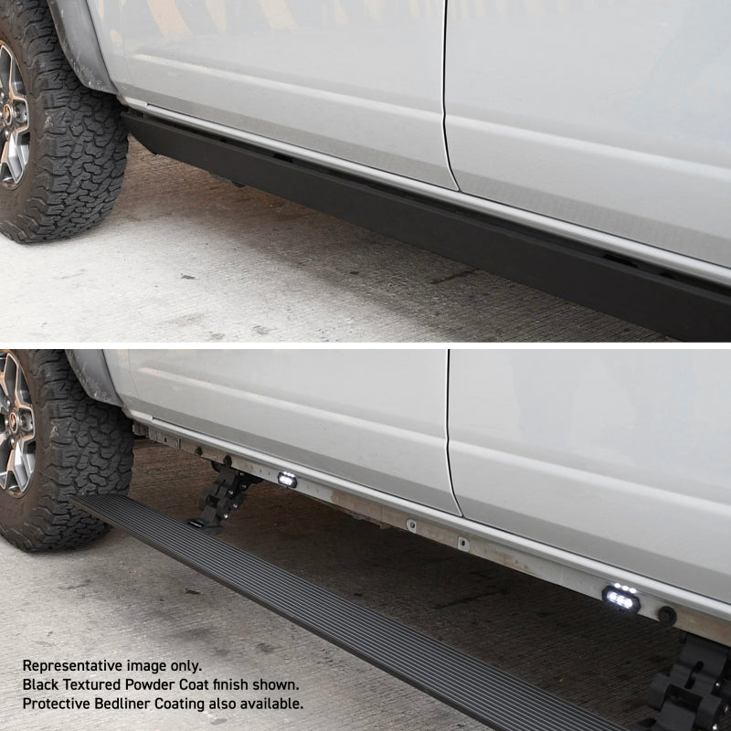 Load image into Gallery viewer, RealTruck 22-24 Toyota Tundra Crew Cab VoltStep Electric Running Board Kit - Bedliner Coating