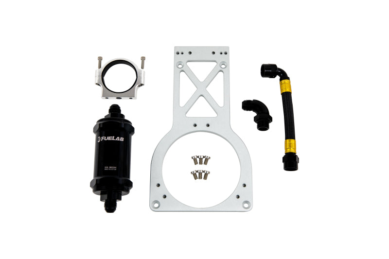 Load image into Gallery viewer, Fuelab Fuel Surge Upgrade Filter Kit (Bracket/Hardware/Hose Assembly/90 Degree Fitting) - 235mm