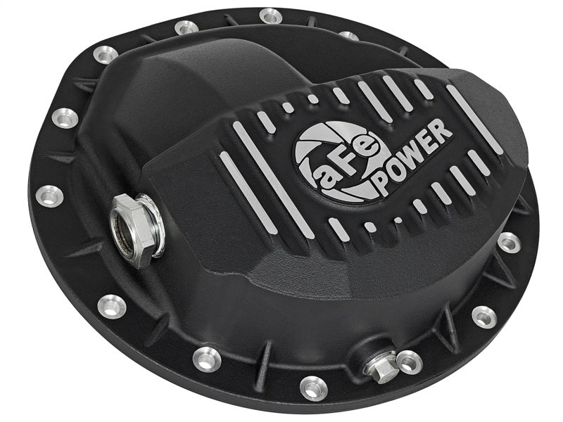 Load image into Gallery viewer, aFe Power Pro Series Rear Differential Cover Black w/Machined Fins 16-17 Nissan Titan XD(AAM 9.5-14)