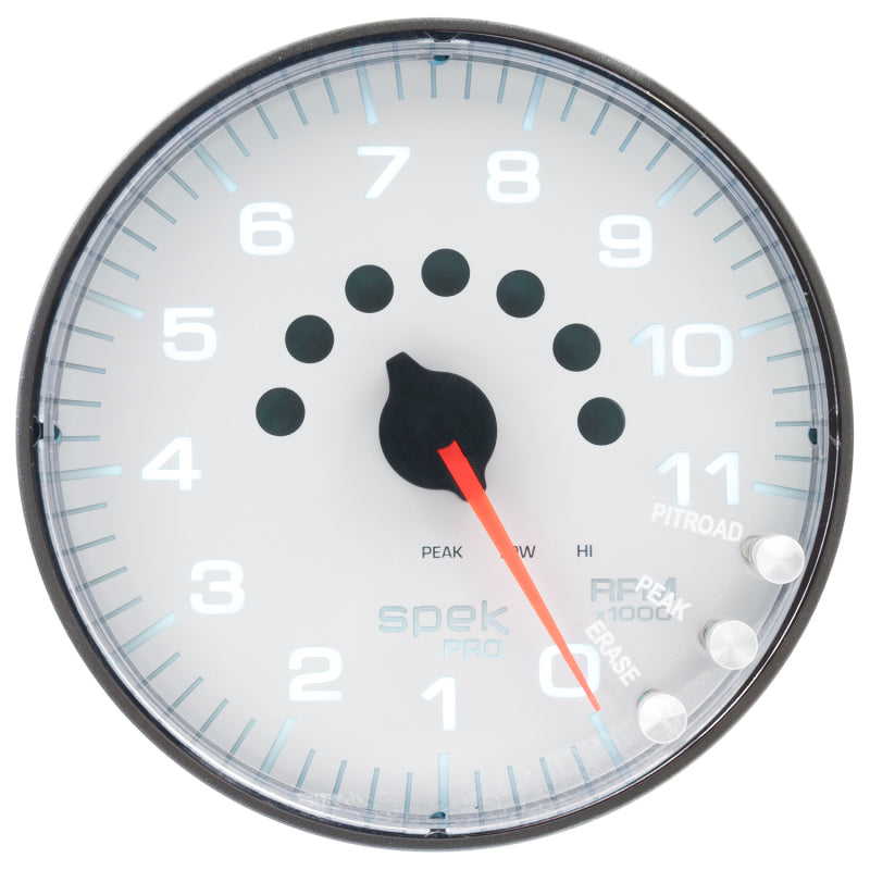 Load image into Gallery viewer, Autometer Spek-Pro Gauge Tachometer 5in 11K Rpm W/Shift Light & Peak Mem White/Black