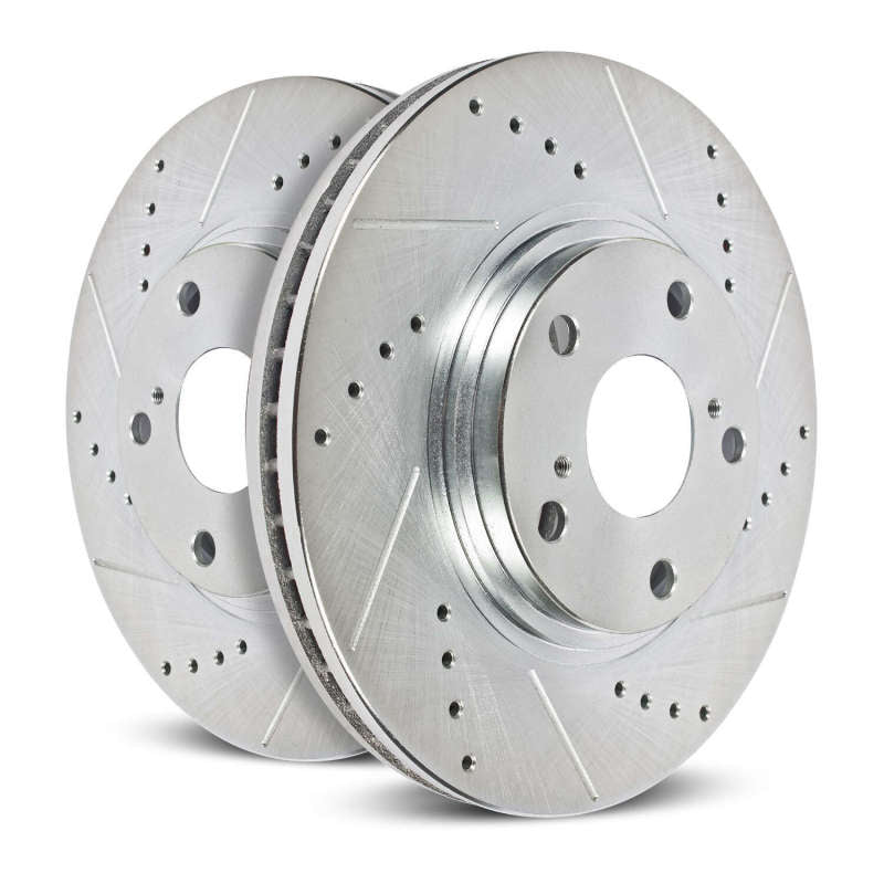 Load image into Gallery viewer, Power Stop 15-19 Ford Mustang Rear Evolution Drilled & Slotted Rotors - Pair
