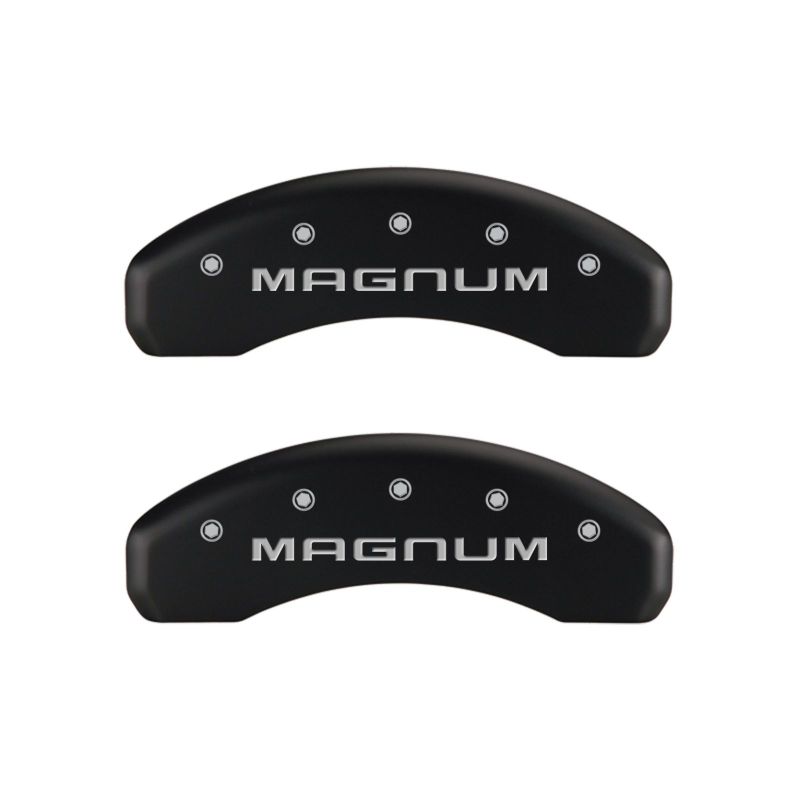Load image into Gallery viewer, MGP 4 Caliper Covers Engraved Front & Rear Magnum Red finish silver ch