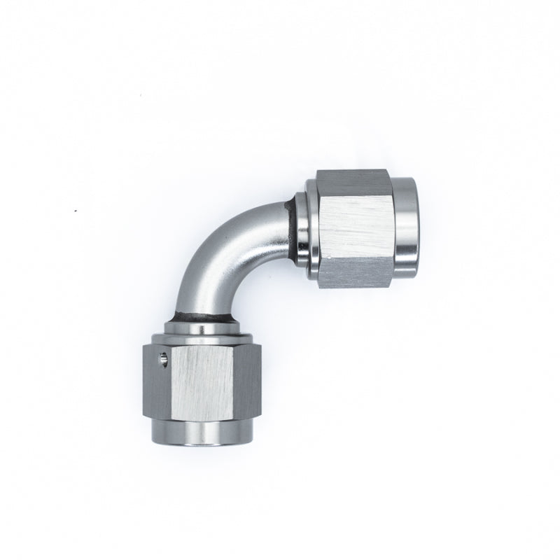 Load image into Gallery viewer, DeatschWerks 6AN Flare Female Swivel 90-Degree to 6AN Flare Female Swivel - Anodized Matte Black