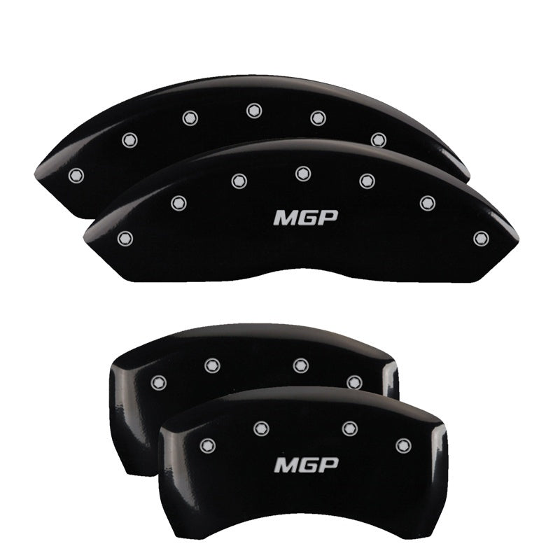 Load image into Gallery viewer, MGP 4 Caliper Covers Engraved Front & Rear MGP Black Finish Silver Char 2014 Toyota Tundra