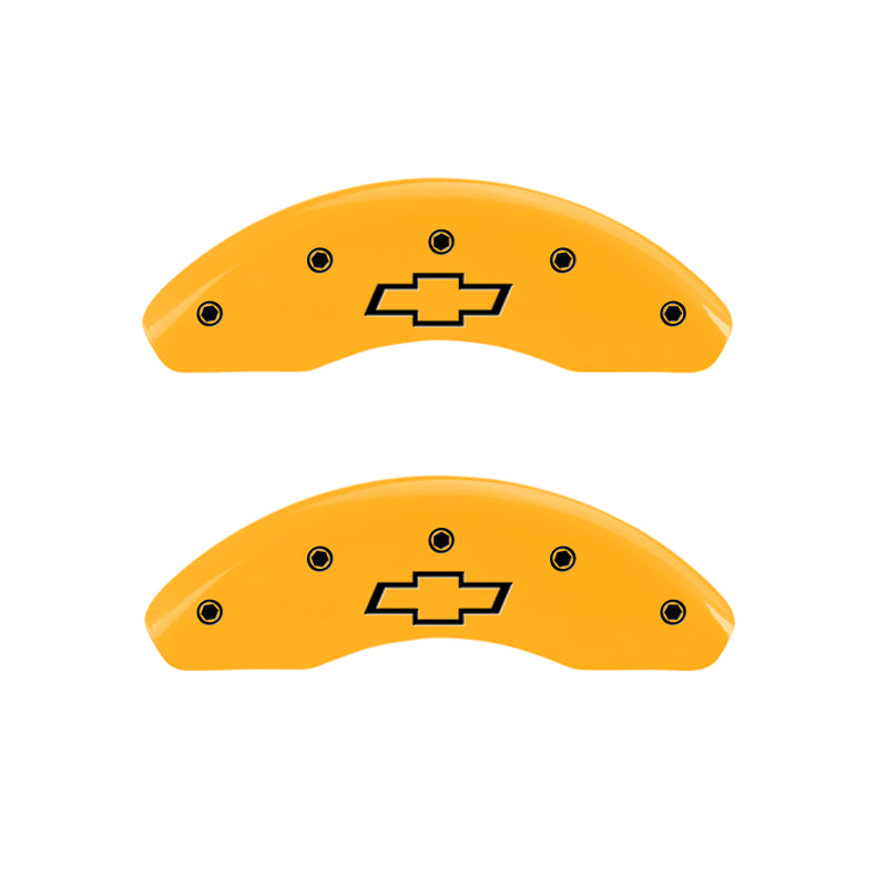 Load image into Gallery viewer, MGP 4 Caliper Covers Engraved Front & Rear Gen 5/SS Yellow finish black ch