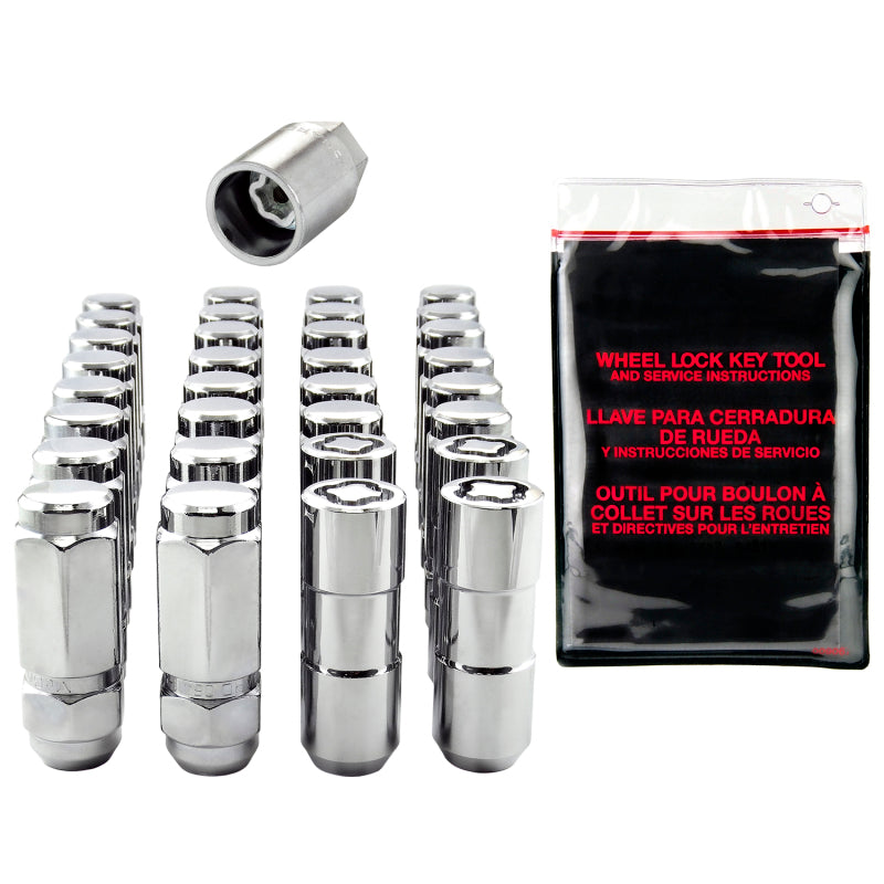 Load image into Gallery viewer, McGard 8 Lug Hex Install Kit w/Locks (Cone Seat Nut / Duplex) 9/16-18 / 7/8 Hex / 2.5in L - Chrome