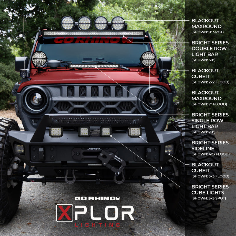 Load image into Gallery viewer, Go Rhino Xplor Bright Series Sgl Row LED Light Bar (Side/Track Mount) 39.5in. - Blk