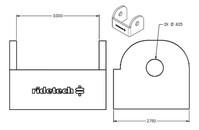 Load image into Gallery viewer, Ridetech Large Rod End Bracket for 3in Wide Rod End