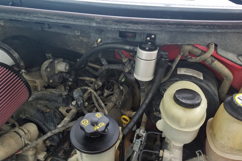 Load image into Gallery viewer, J&L 05-10 Ford F-150 5.4L Driver Side Oil Separator 3.0 - Clear Anodized