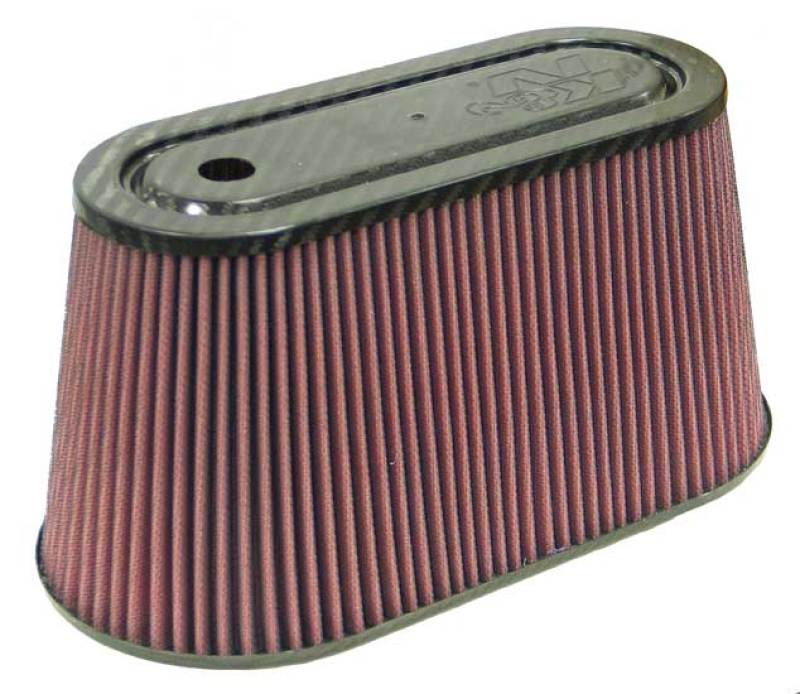 Load image into Gallery viewer, K&N Universal Air Filter with Carbon Fiber Top & Base-6in Base O/S W x 3.938in Top O/S W x 6in H