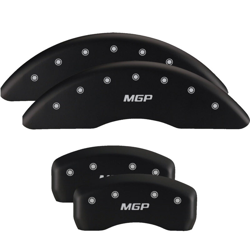 Load image into Gallery viewer, MGP 4 Caliper Covers Engraved Front & Rear RT1-Truck Red finish silver ch