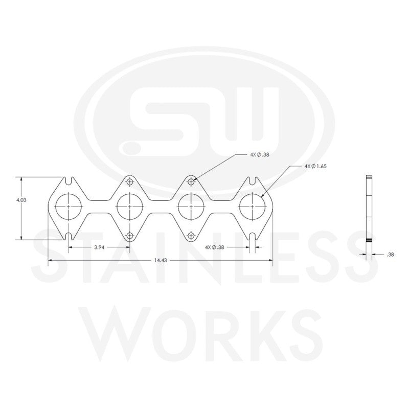 Load image into Gallery viewer, Stainless Works Small Block Ford 4.6L 3V Round Port Header 304SS Exhaust Flanges 1-5/8in Primaries