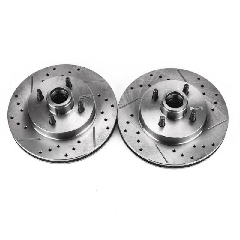 Load image into Gallery viewer, Power Stop 87-93 Ford Mustang Front Evolution Drilled & Slotted Rotors - Pair