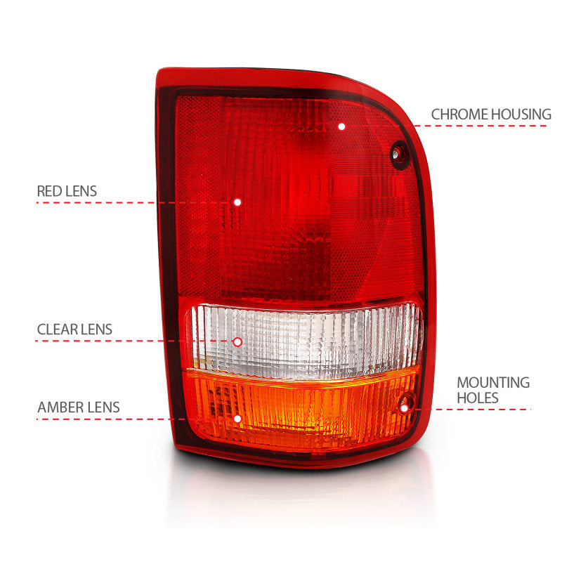 Load image into Gallery viewer, ANZO 1993-1997 Ford Ranger Tail Light Red/Clear (OE)