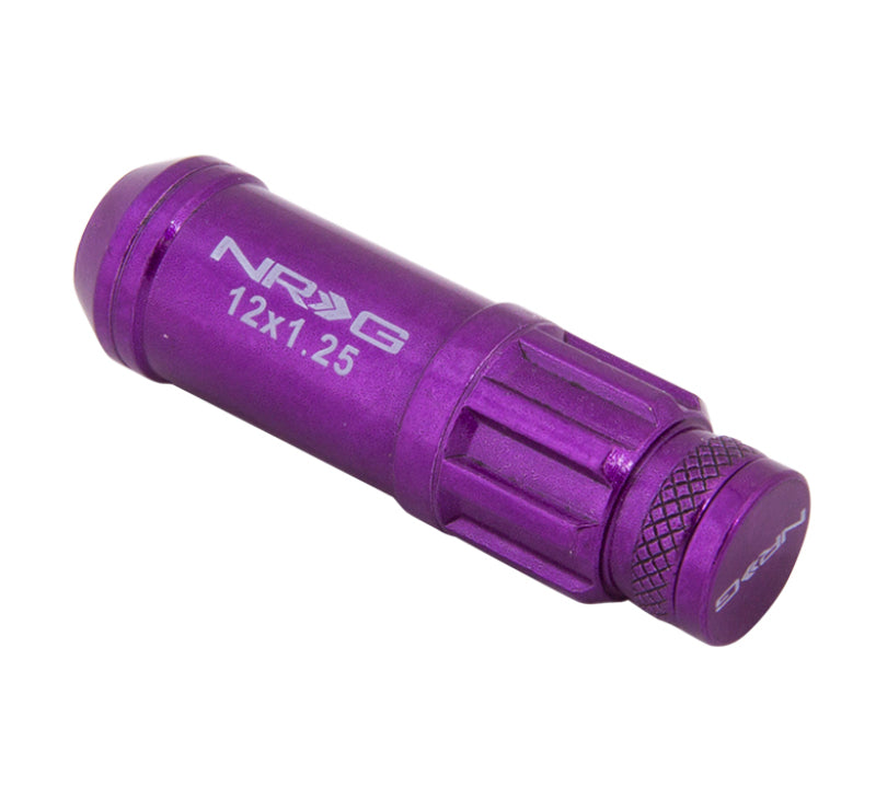 Load image into Gallery viewer, NRG 700 Series M12 X 1.25 Steel Lug Nut w/Dust Cap Cover Set 21 Pc w/Locks & Lock Socket - Purple