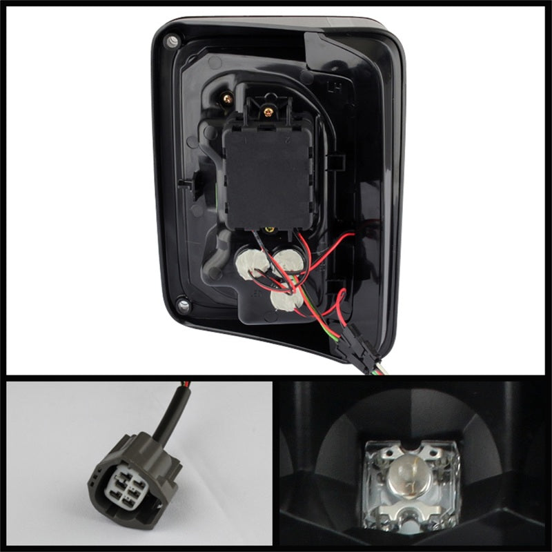 Load image into Gallery viewer, Spyder Jeep Wrangler 07-15 LED Tail Lights Black ALT-YD-JWA07-LED-BK