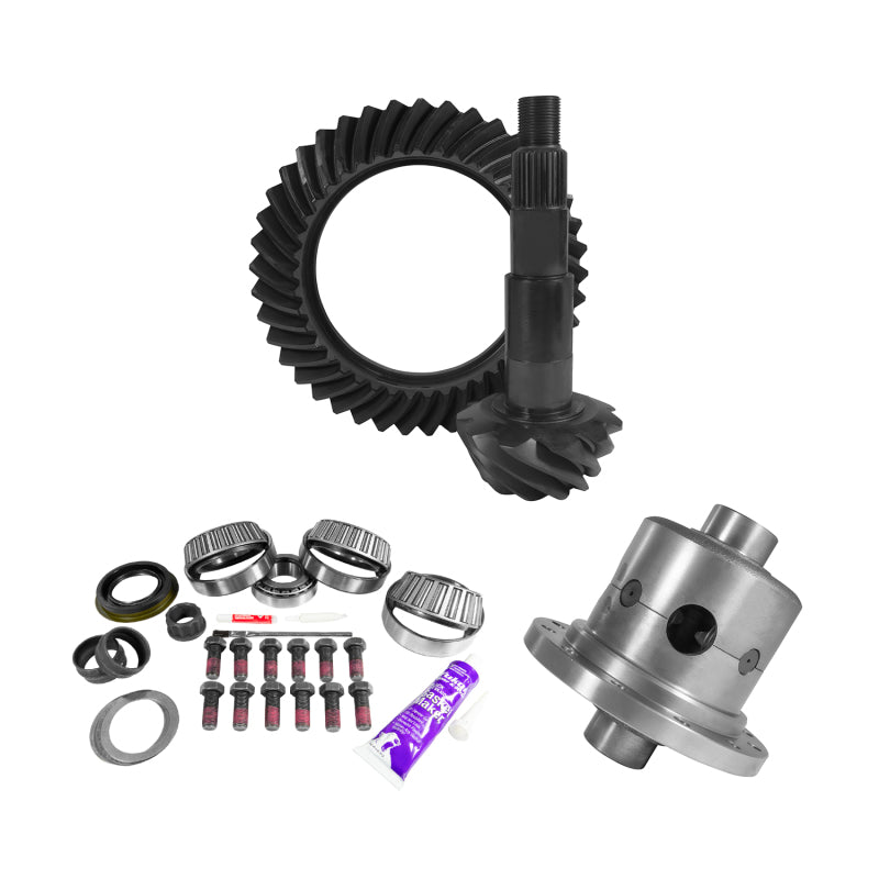 Load image into Gallery viewer, Yukon Gear 11.5in AAM 4.56 Rear Ring & Pinion Install Kit Positraction 4.125in OD Pinion Bearing
